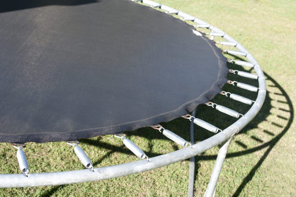 Trampoline with its metal frame